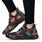 Butterfly And Flower Pattern Print Mesh Knit Shoes GearFrost