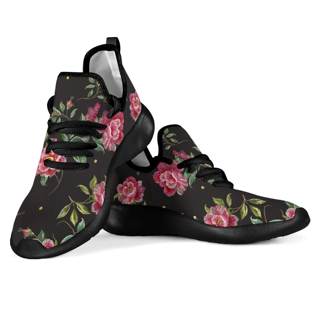 Butterfly And Flower Pattern Print Mesh Knit Shoes GearFrost