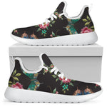 Butterfly And Flower Pattern Print Mesh Knit Shoes GearFrost