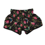 Butterfly And Flower Pattern Print Muay Thai Boxing Shorts