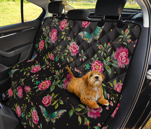 Butterfly And Flower Pattern Print Pet Car Back Seat Cover