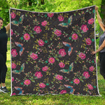 Butterfly And Flower Pattern Print Quilt