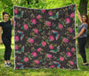 Butterfly And Flower Pattern Print Quilt