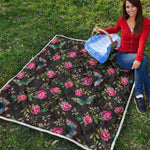 Butterfly And Flower Pattern Print Quilt