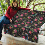 Butterfly And Flower Pattern Print Quilt