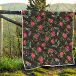 Butterfly And Flower Pattern Print Quilt