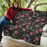 Butterfly And Flower Pattern Print Quilt