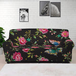 Butterfly And Flower Pattern Print Sofa Cover