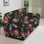 Butterfly And Flower Pattern Print Sofa Cover