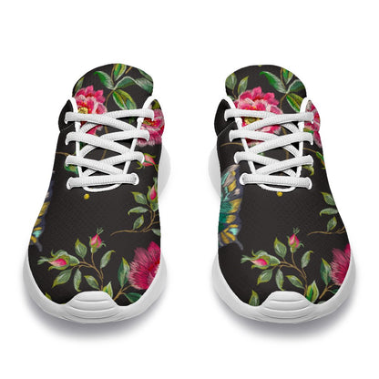 Butterfly And Flower Pattern Print Sport Shoes GearFrost