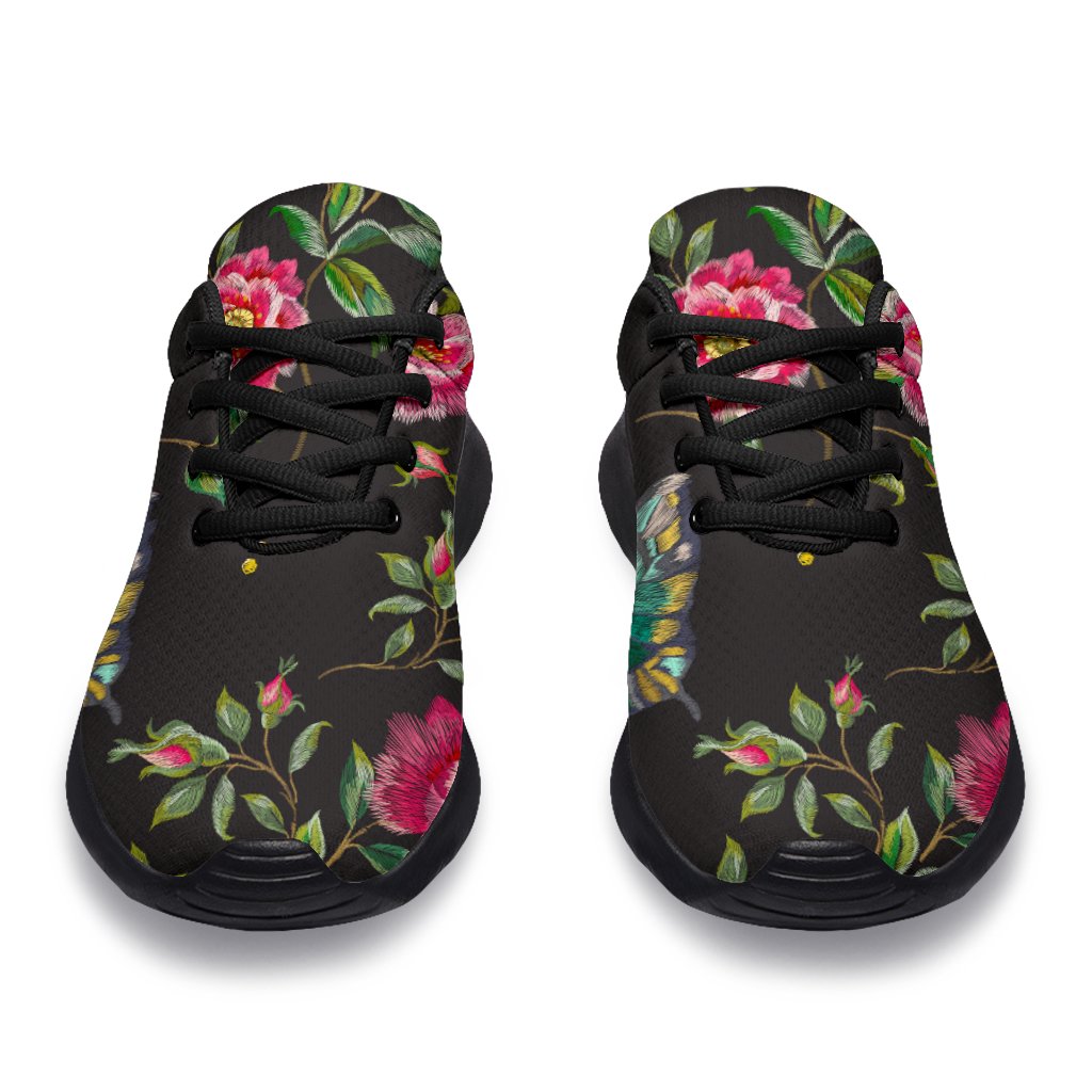 Butterfly And Flower Pattern Print Sport Shoes GearFrost