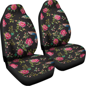 Butterfly And Flower Pattern Print Universal Fit Car Seat Covers