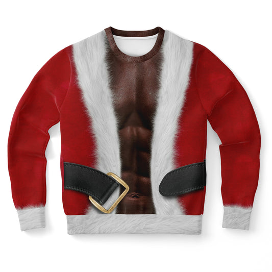 Fit Santa African American Ugly Christmas Sweater