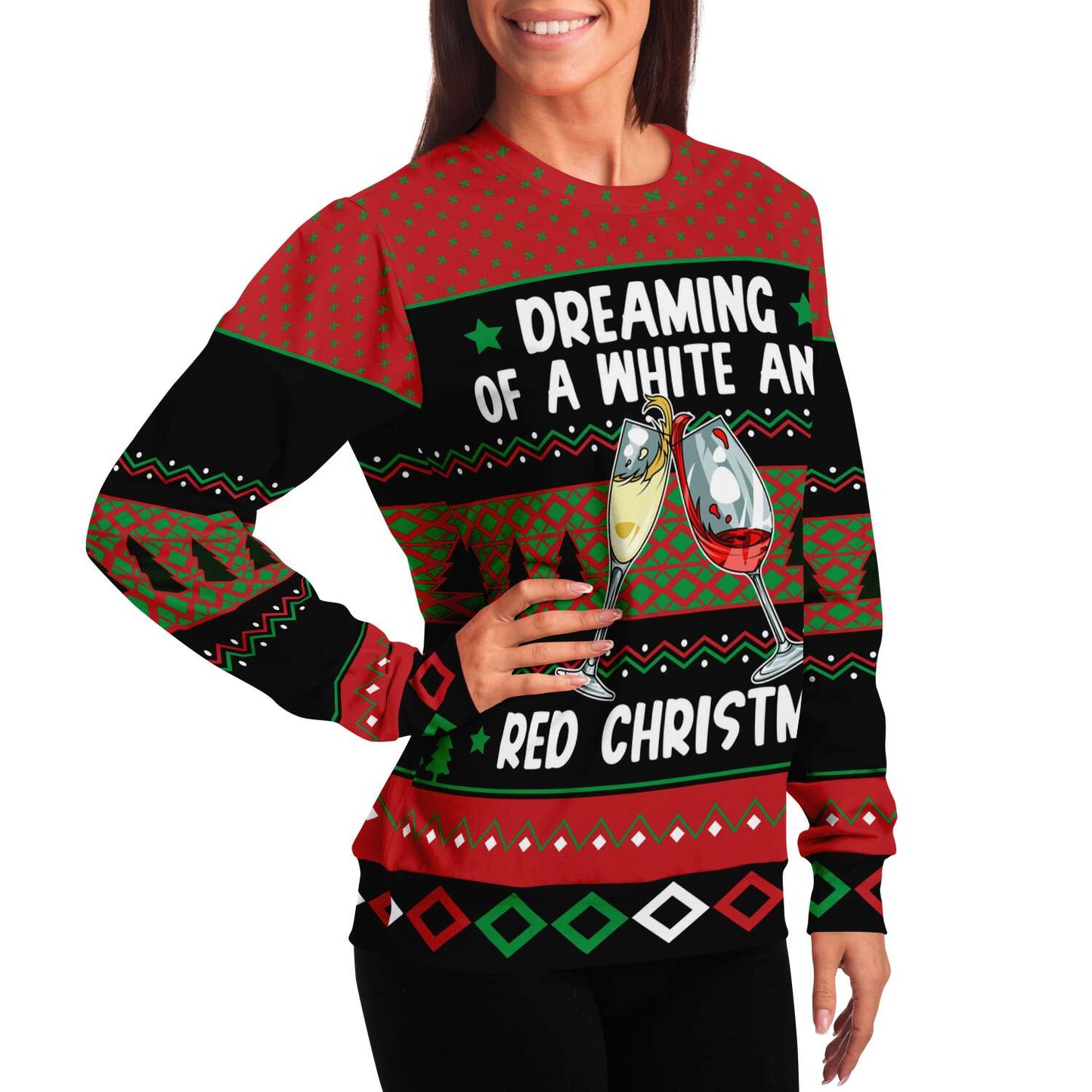 Dreaming Of A White And Red Christmas Ugly Christmas Sweater