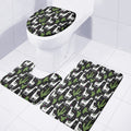 Cactus And Llama Pattern Print 3 Piece Bath Mat Set