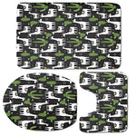 Cactus And Llama Pattern Print 3 Piece Bath Mat Set