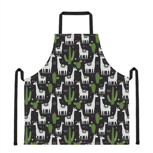 Cactus And Llama Pattern Print Apron