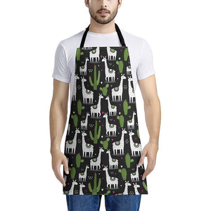 Cactus And Llama Pattern Print Apron