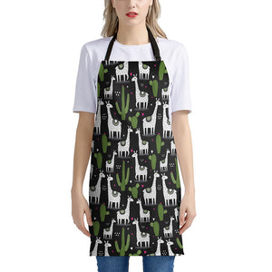 Cactus And Llama Pattern Print Apron