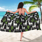Cactus And Llama Pattern Print Beach Sarong Wrap