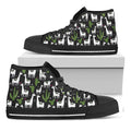 Cactus And Llama Pattern Print Black High Top Sneakers