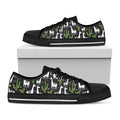 Cactus And Llama Pattern Print Black Low Top Sneakers