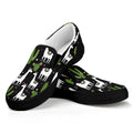 Cactus And Llama Pattern Print Black Slip On Sneakers