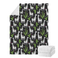 Cactus And Llama Pattern Print Blanket