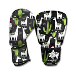 Cactus And Llama Pattern Print Boxing Gloves