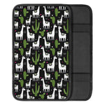 Cactus And Llama Pattern Print Car Center Console Cover