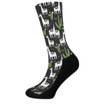 Cactus And Llama Pattern Print Crew Socks