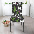 Cactus And Llama Pattern Print Dining Chair Slipcover