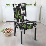 Cactus And Llama Pattern Print Dining Chair Slipcover