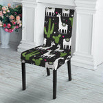 Cactus And Llama Pattern Print Dining Chair Slipcover