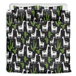 Cactus And Llama Pattern Print Duvet Cover Bedding Set