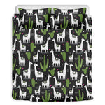 Cactus And Llama Pattern Print Duvet Cover Bedding Set