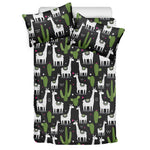 Cactus And Llama Pattern Print Duvet Cover Bedding Set