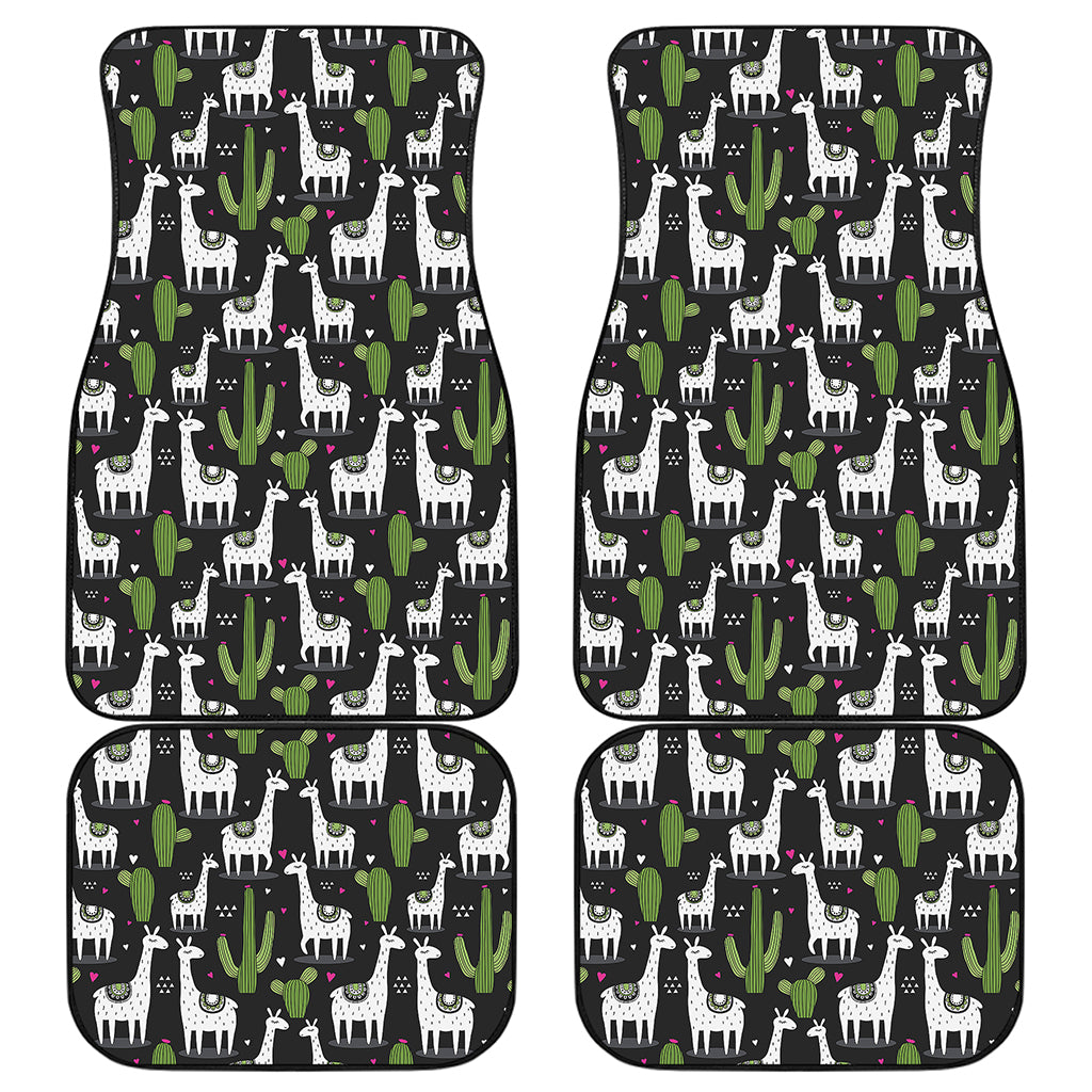 Cactus And Llama Pattern Print Front and Back Car Floor Mats