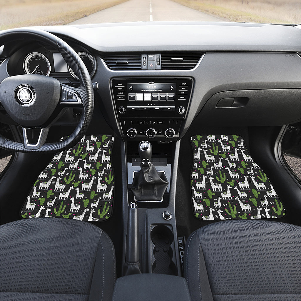 Cactus And Llama Pattern Print Front and Back Car Floor Mats