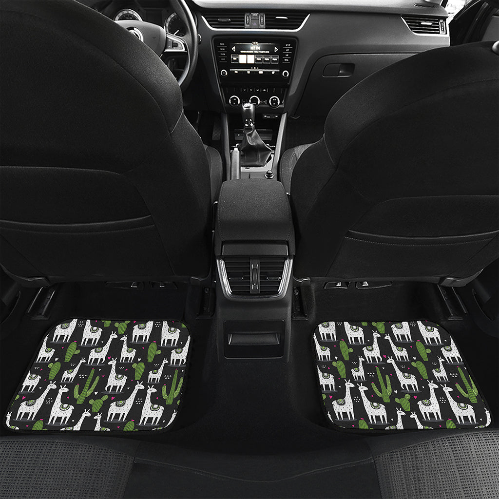 Cactus And Llama Pattern Print Front and Back Car Floor Mats