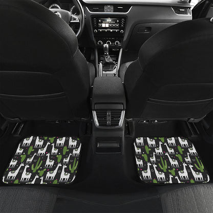 Cactus And Llama Pattern Print Front and Back Car Floor Mats