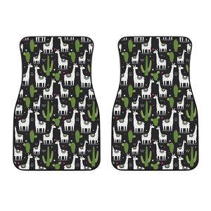 Cactus And Llama Pattern Print Front Car Floor Mats