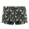 Cactus And Llama Pattern Print Men's Boxer Briefs