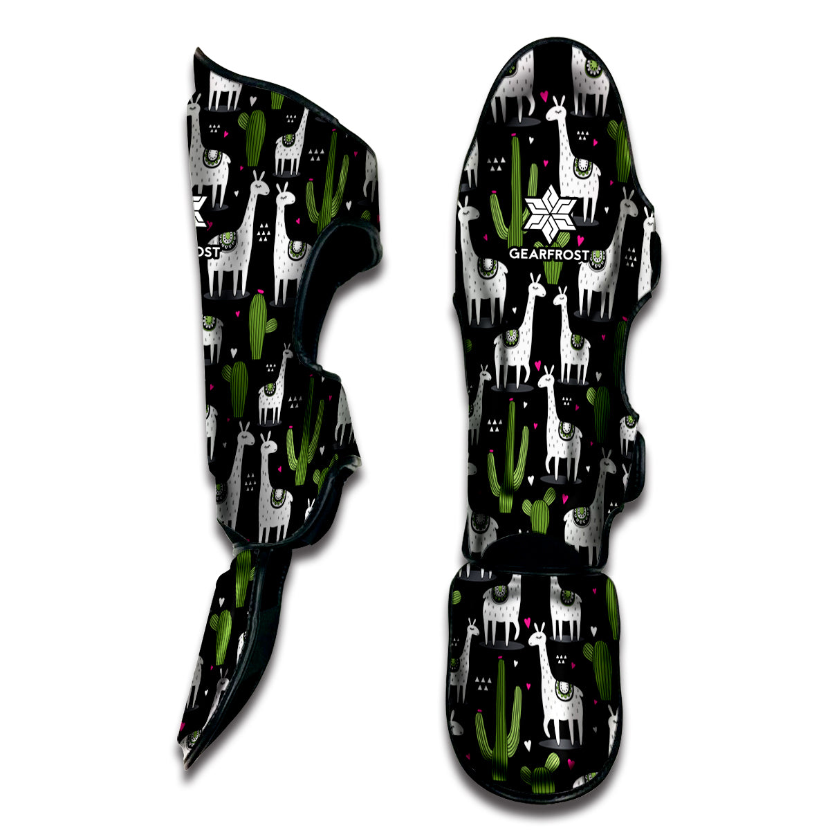 Cactus And Llama Pattern Print Muay Thai Shin Guard