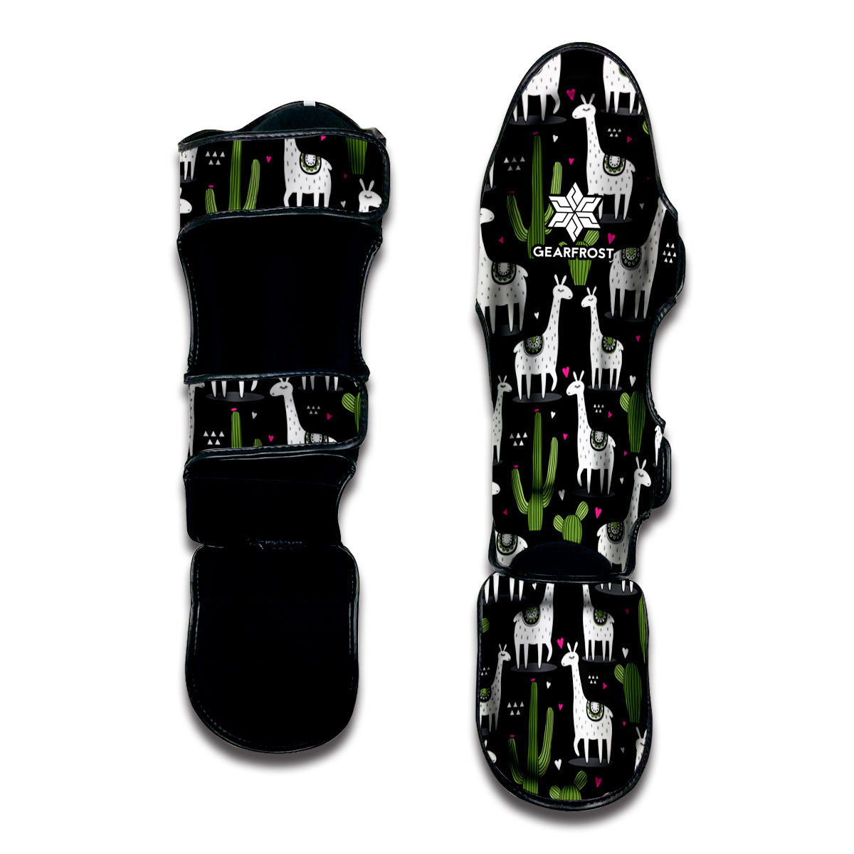 Cactus And Llama Pattern Print Muay Thai Shin Guard
