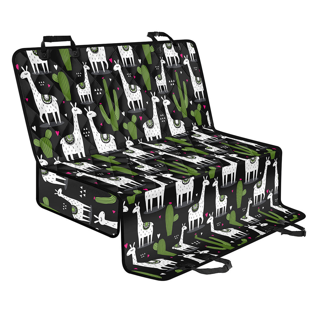 Cactus And Llama Pattern Print Pet Car Back Seat Cover