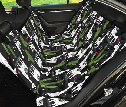 Cactus And Llama Pattern Print Pet Car Back Seat Cover