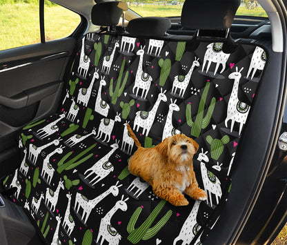 Cactus And Llama Pattern Print Pet Car Back Seat Cover