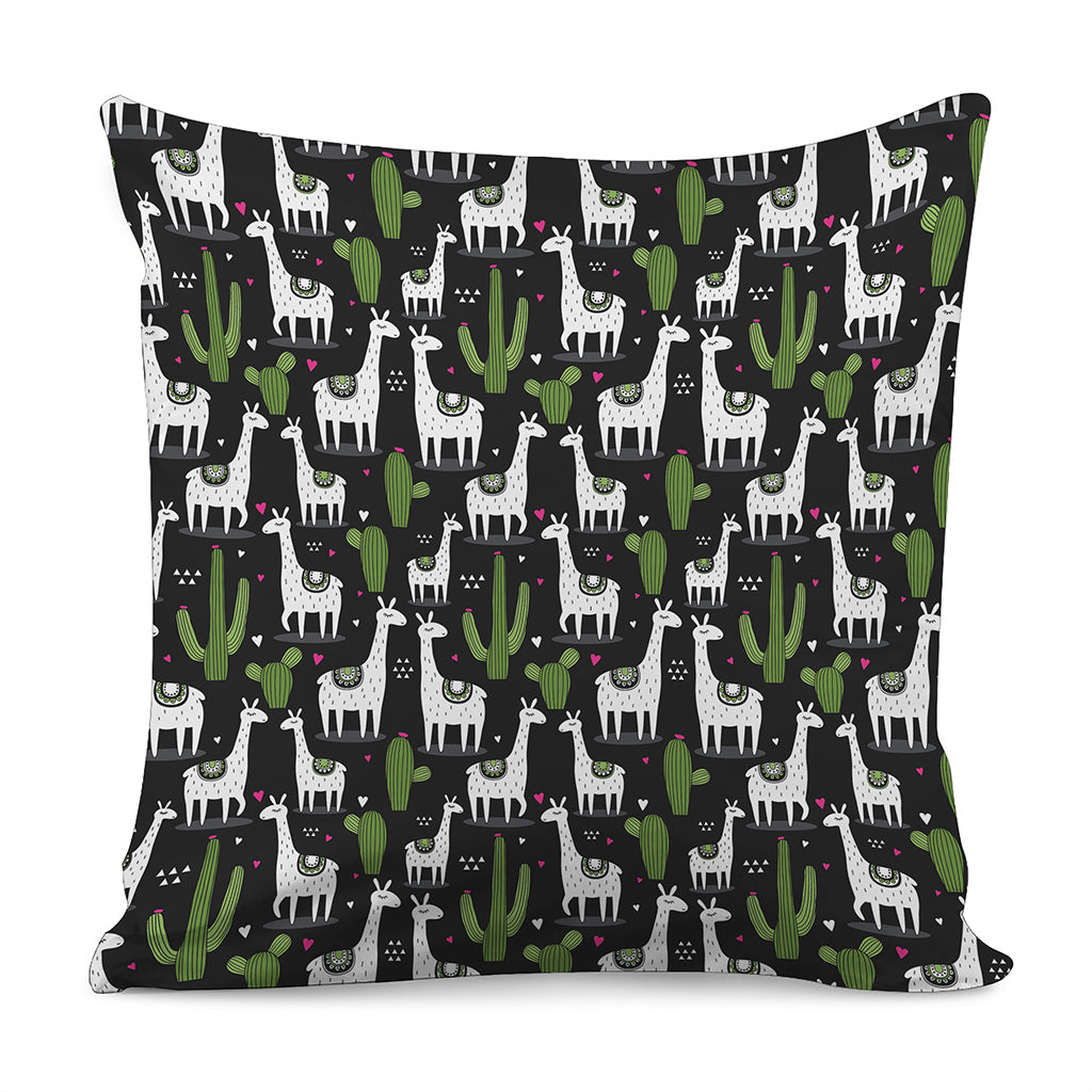 Cactus And Llama Pattern Print Pillow Cover