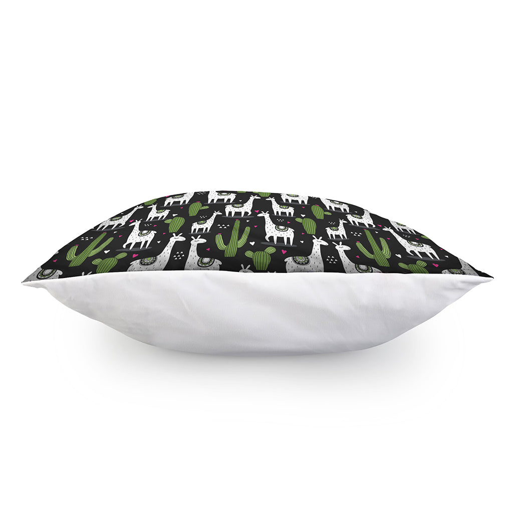 Cactus And Llama Pattern Print Pillow Cover
